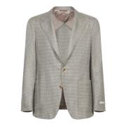 Luxe Grijze Houndstooth Blazer Canali , Gray , Heren