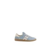 Gouden rivet sneakers in leermix Elisabetta Franchi , Blue , Dames