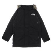 Zwarte Waterdichte Lange Jas met Bontkraag The North Face , Black , He...