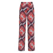 Zijden Broek All Over Print Valentino , Multicolor , Dames