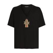 Casual katoenen T-shirt in zwart Dolce & Gabbana , Black , Heren