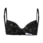 Bloemenkant Lingerie Bh Zwart/Goud Eres , Black , Dames