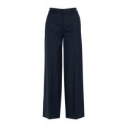 Blauwe Wol Maatwerk Broek PT Torino , Blue , Dames