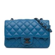 Pre-owned Leather crossbody-bags Chanel Vintage , Blue , Dames