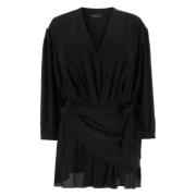 Zijden Mini-jurk met V-hals Balenciaga , Black , Dames