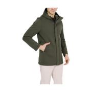 Groene Wollen Blend Scuba Hooded Parka Bob , Green , Heren