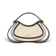 Middelgrote Jolie Madame tas van canvas en leer Balmain , Beige , Dame...