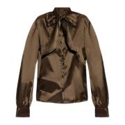 Twist Bow Blouse MM6 Maison Margiela , Brown , Dames