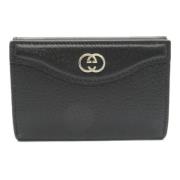 Pre-owned Leather wallets Gucci Vintage , Black , Dames