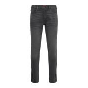 Zwarte Denim Extra Slim Fit Jeans Hugo Boss , Gray , Heren