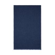 Marineblauwe Cashmere Textuur Sjaal Brunello Cucinelli , Blue , Dames