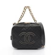 Pre-owned Leather chanel-bags Chanel Vintage , Black , Dames