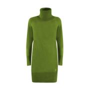 Groene Viscose Jurk met Rolhals YES ZEE , Green , Dames