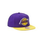 Paarse Lakers Team Snapback Pet Mitchell & Ness , Purple , Heren