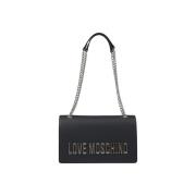 Grijze Polyethyleen Handtas Lente/Zomer Collectie Love Moschino , Gray...