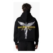 Angel Hoodie Heren Zwart/Geel Quotrell , Black , Heren