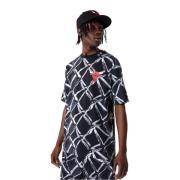 Zwarte Bulls All Over Print Tee New Era , Black , Heren