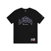 Legacy Printed Logo Tee Zwart Champion , Black , Heren