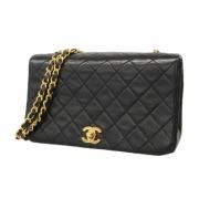 Pre-owned Leather shoulder-bags Chanel Vintage , Black , Dames