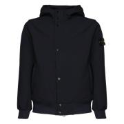 Zwarte Soft Shell Nylon Jas Stone Island , Black , Heren