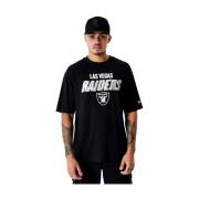 Zwarte Raiders Script Grafische Tee New Era , Black , Heren