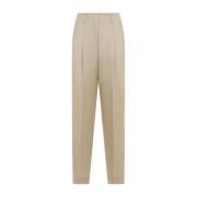 Luxe Wijde Pijp Wollen Broek Nude Golden Goose , Beige , Dames