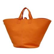 Pre-owned Canvas handbags Hermès Vintage , Orange , Dames