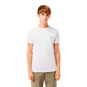 Witte Klassieke Logo T-shirt Lacoste , White , Heren