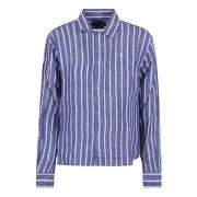 Blauw Wit Langemouw Knoopsluiting Shirt Polo Ralph Lauren , Blue , Dam...