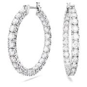 Matrix Hoop Oorbellen met heldere stenen Swarovski , White , Dames