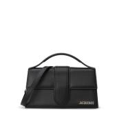 Zwarte Leren Klassieke Schoudertas Jacquemus , Black , Dames