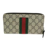 Pre-owned Canvas wallets Gucci Vintage , Beige , Dames