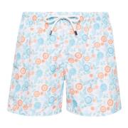 Polyester Zwemshorts met Elastische Riem Fedeli , Multicolor , Heren