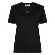 Casual Katoenen T-Shirt Msgm , Black , Dames