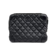 Pre-owned Leather clutches Chanel Vintage , Black , Dames