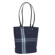 Pre-owned Canvas handbags Burberry Vintage , Blue , Dames