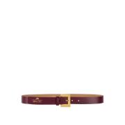 Rouge Noir Leren Riem met Logo Elisabetta Franchi , Brown , Dames