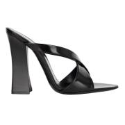 Leather sandals Saint Laurent , Black , Dames