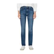 Slim Fit Jeans - Donkerblauw 7 For All Mankind , Blue , Dames