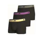 Actieve Flex Katoenen Gekleurde Riem Boxers Adidas , Black , Heren