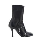 Peep-Toe High Heel Bootie Burberry , Black , Dames