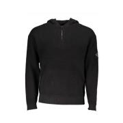 Katoenen Hoodie met Logo-Detail en Halve Rits Calvin Klein , Black , H...