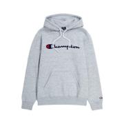 Grijze Geborduurde Script Logo Hoodie Champion , Gray , Heren