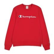 Rode geborduurde logo crewneck sweatshirt Champion , Red , Heren