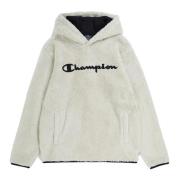 Beige geborduurd logo sherpa hoodie Champion , Beige , Heren