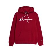 Geborduurde Script Logo Hoodie in Bordeaux Champion , Red , Heren