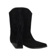 Texaanse Stijl Leren Enkellaarzen Isabel Marant , Black , Dames