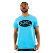 Turquoise Front Logo T-shirt VON Dutch , Blue , Heren