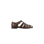 Bruin leren visser sandalen met zilveren gesp Church's , Brown , Heren