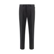 Katoenen broek met knoop en rits Dolce & Gabbana , Black , Heren